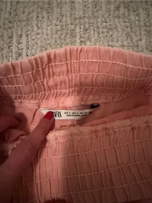 Zara Light Pink Drawstring Linen Blend Pants thumbnail 6