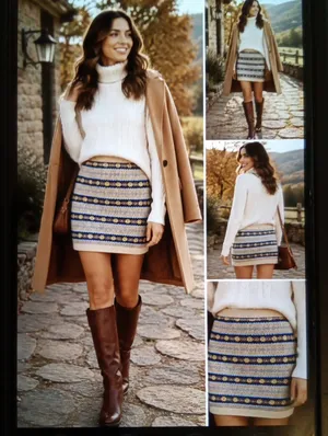 Polo Ralph Lauren Silk Cotton Fair Isle Sweater Skirt Equestrian Nordic Cottage thumbnail 2