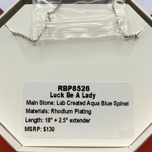Bomb Party Necklace RBP8526 “Luck Be A Lady” Lab Created Spinel on Rhodium NWT thumbnail 3