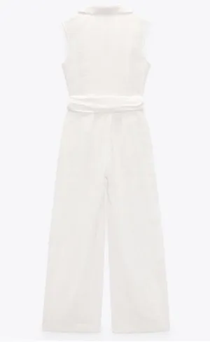 Zara off-white Belted Wrap Jumpsuit BLOGGERS FAV! NWT thumbnail 9