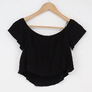 Forever 21 Crop Top Womens S Off The Shoulder Black Flutter Sleeve Excellent thumbnail 4