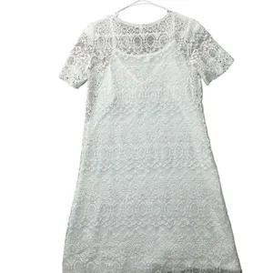 White‎ Lace Sheath Dress M Bridal Shower Courthouse Wedding Guest Garden Party thumbnail 4