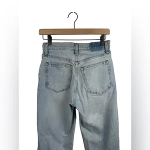 Abercrombie 90s Straight Ultra High Rise Distressed Jeans 26 short 2S Light Wash thumbnail 5