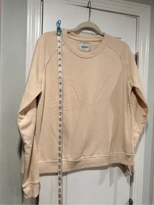 NWOT Maeve Anthropologie Size M Beige Oversized Crew Neck Pullover Sweatshirt thumbnail 4