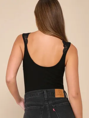 LULU's Sexy Chic Black Lace Stretchy Date Night Party Vacation Bodysuit thumbnail 5