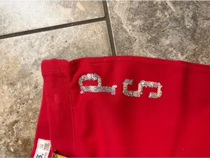 Y2K P.S. Aeropostale Red Sequin Low Rise Flare Sweatpants Girls 14 Or Women XS thumbnail 3