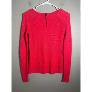 American Eagle Outfitters Womens XS‎ Pink Textured Knit Back Zip Sweater XS/TP thumbnail 4