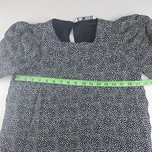 Zara Black White‎ Polka Dot Tiered Ruffle Mini Dress Puff Sleeve Size S thumbnail 7