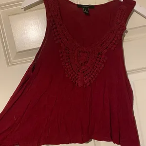 Free People Deep Red Crochet Tank Top thumbnail 1