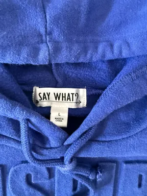 Say What? Blue "Inspire" Embossed Cropped Hoodie thumbnail 3