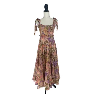 Zimmermann Violet Tiered Floral Midi‎ Sun Dress Smocked Size 1 US M thumbnail 4