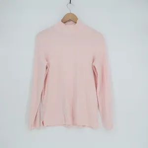 Preswick & Moore Shirt Womens M Light Pink Cotton Stretch Mock Neck Side Slit thumbnail 2
