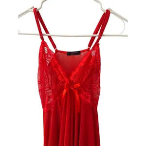 AvidLove Lingerie Red Lace Split Front Teddie Size Women's XS thumbnail 2