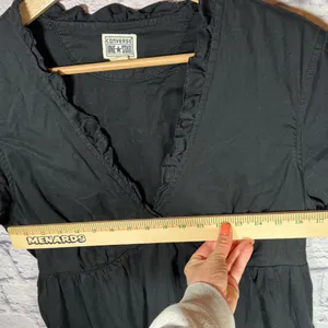 Converse solid black casual dress vneck women’s size large‎ thumbnail 10