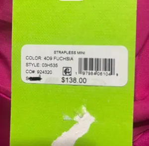 Sam Edelman Shift Cocktail Mini Dress Sz 6 Strapless Fuchsia Special Event thumbnail 6
