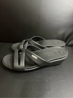 Crocs Black Criss Cross Sandals thumbnail 5