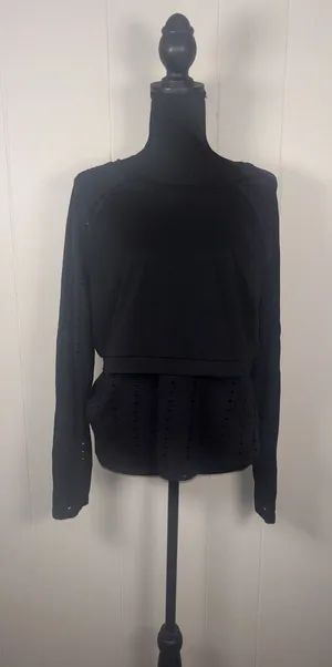 fabletics shelby long sleeve‎ top xl Black 2 In One Look thumbnail 1