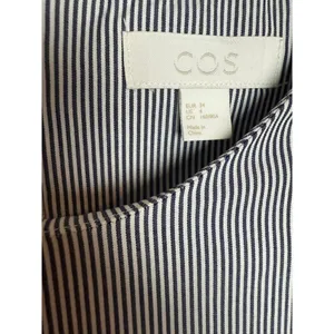 COS Blue White Cotton Striped Mini Dress Sz. 4 thumbnail 2
