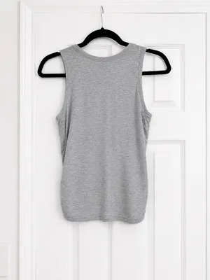 Mono B Gray Overlay Back Tank Top Sleeveless Athleisure Workout Yoga Size Small thumbnail 2