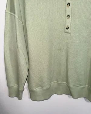 Maurices Henley Drop Shoulder Sweatshirt Light Green Relaxed Fit thumbnail 5