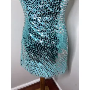 New‎ Sherri Hill Blue Beaded Sequined Strapless Mini Dress Sz 6 thumbnail 7
