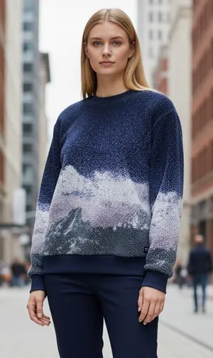 NWOT Vans Overlook Sherpa Crew Sweatshirt - Dress Blues Large thumbnail 1