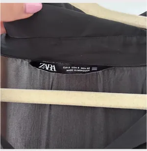 ZARA Black Satin Button-Up thumbnail 2