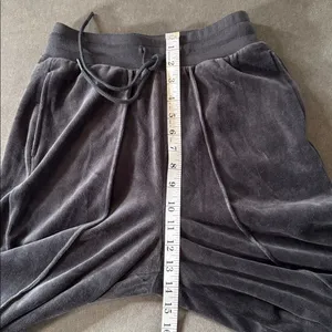 Women’s Scoop Black Wide Leg Velour Pants High Rise Drawstring Waist Size XS NWT thumbnail 11