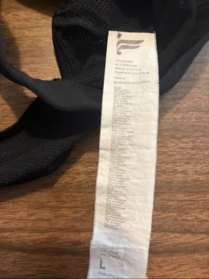 Fabletics Large Faye Criss Cross Back Black Mesh Strappy Sports Bra thumbnail 3