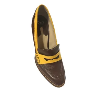 Dolce & Gabbana vintage two-tone penny loafer block heels 1970s retro aesthetic. thumbnail 7