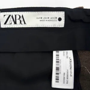 Zara Trousers Women’s M Brown Side Stripe Relaxed Wide Leg Tailored Winter Pants thumbnail 4