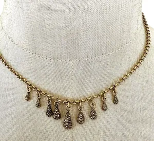 Gold tone multiple teardrop necklace Gold thumbnail 1
