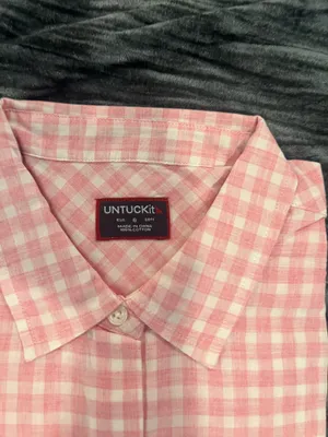 Untuckit Pink Checkered Shirt Size 6 Multiple thumbnail 2