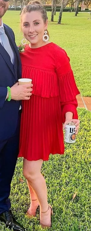 SheIn Red Flowy Long Sleeved mini Dress thumbnail 1