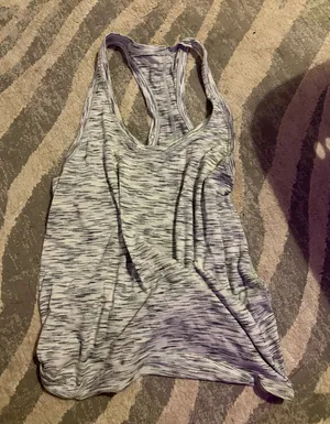 Lululemon women’s racerback heathered gray athletic tank top thumbnail 1