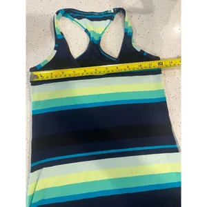 Lululemon tank 2 stripes teal navy‎ green athletic top racer back thumbnail 4