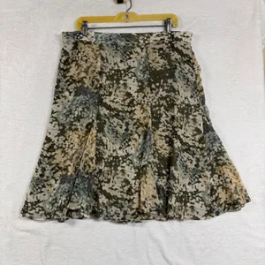 Jaclyn Smith L Abstract Gored Midi Skirt Olive Green Earthy Goblin Fairy Grunge thumbnail 3
