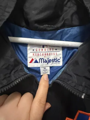 Majestic New York Mets MLB Full Zip Jacket Men's Size M Black Blue Orange thumbnail 2