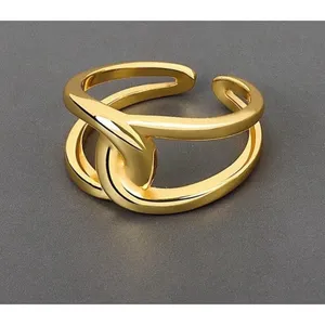 Minimalist Knot‎ Ring | 14k Yellow Gold Plated Sterling Silver thumbnail 9