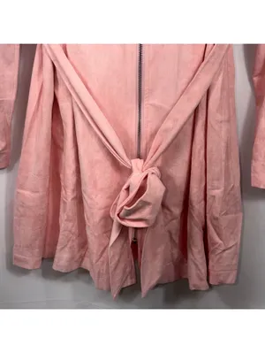 Boutique Pink Faux Suede Belted Jacket Large NWOT thumbnail 4