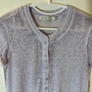 Free People We The Free Henley Top Women Medium Lavender Purple thumbnail 2