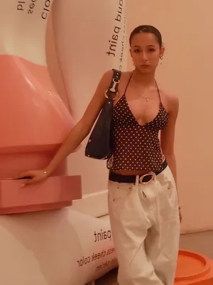 Brown Polka Dot Top Size XS thumbnail 1