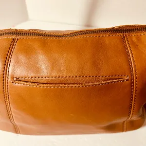 The Sak Sequoia Satchel Leather Embossed Purse Zip Closure +Charm 13” X 8” X 4” thumbnail 6