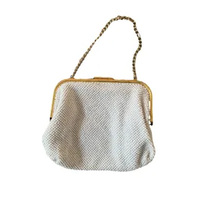Vintage Corde Bead reversible beaded handbag purse‎ black floral White pattern thumbnail 8