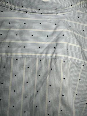 Banana Republic Riley Shirt Size 10 Blue White Striped Polka Dot Long thumbnail 8