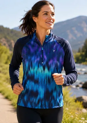 Aurora Borealis M Active Quarter Zip Pullover Cosmic Print Old‎ Navy thumbnail 1