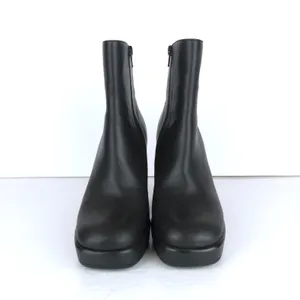 Jeffrey Campbell Spaced Booties Women 7.5 Black Leather Platform Block Heel Goth thumbnail 3