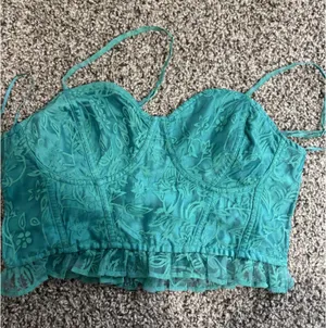 Free People Intimately cropped corset ruffle lace top thumbnail 2