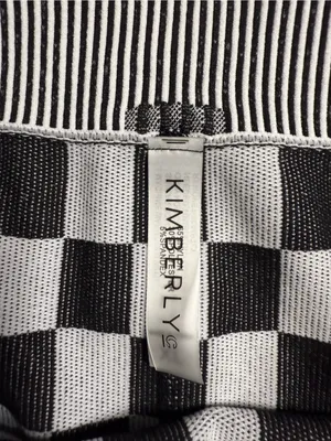 Kimberly Checkerboard High-Rise Bike Shorts — Black & White thumbnail 2