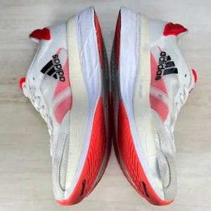Adidas Adizero Boston 10 Womens 9 Running Shoes White Solar Red FY4080 Sneaker thumbnail 6
